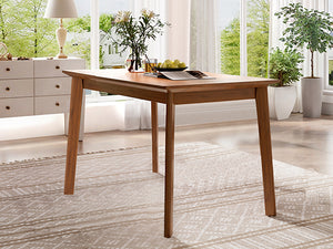 English Elm Mid-century 47" Dining Table with Durable Finish & Rubberwood Legs, Compact Space-Saving Dinette for Home N752P271218D