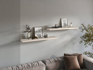 English Elm Shelves 1.5" H, 2-Tier White Washed Oak - Modern Storage Solution For Chic Living Room Décor B097P395887-GIGA