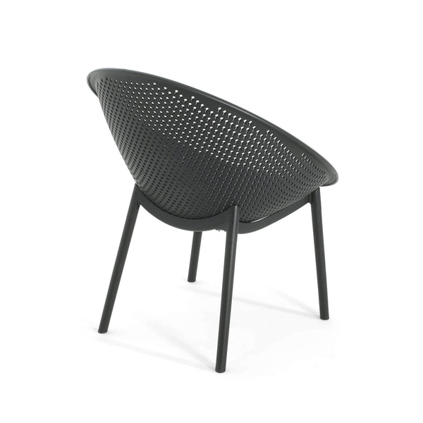 English Elm Christopher Knight Home® - Gable Weather-Resistant Accent Chair Set of 2 — Durable Polypropylene Outdoor Seating, Easy Care Black N775P176715B