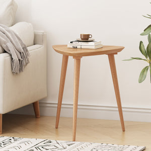 English Elm End Table Solid Rubberwood Egg Shaped Top Mid Century Modern Style for Living Room N771P221039K