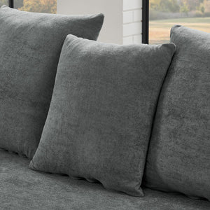 English Elm 110.25x67'' Compression Sofa Modern Upholstered L-Shape Sectional Couch 4-Seat Melange Velvet Comfort Grey W1413S00082