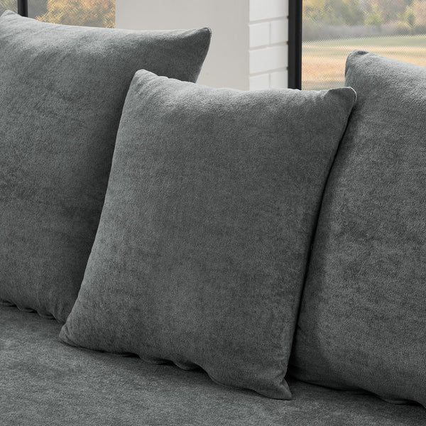 English Elm 110.25x67'' Compression Sofa Modern Upholstered L-Shape Sectional Couch 4-Seat Melange Velvet Comfort Grey W1413S00082