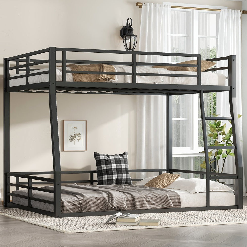 English Elm Metal Full Xl Over Queen Bunk Bed - Space-Saving Design For Teens & Adults, Durable, Noise-Free, No Box Spring! W1580S00141