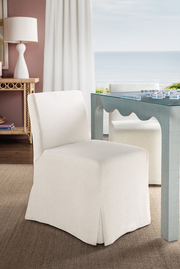 Hooker Furniture Commerce and Market Ren Upholstered Dining Chair Skirted Base Performance Fabric Seat 7228-75026-403