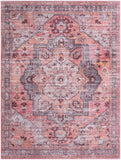 Unique Loom Mangata Melodie Machine Made Border Rug Apricot and pink, Gray/Black/Brown 9' 2" x 12' 2"