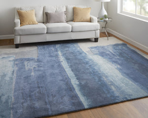 Feizy Rugs Any8921f Anya Modern Watercolor-inspired Hand-tufted Wool And Viscose Rug For Contemporary Spaces Blue,Ivory Wool,Viscose Any8921fbluivye10