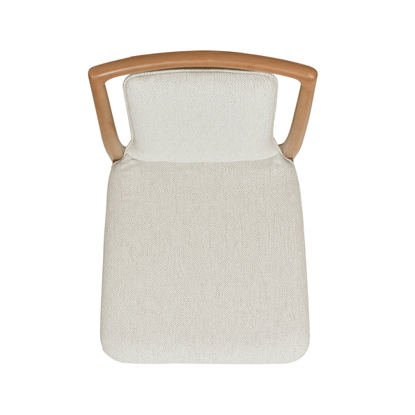 English Elm Jennifer Taylor Home - Scandi Natural Light Brown Wood Dining Chair Set of 2 — White Stain‑Resistant Polyester, Solid Rubberwood Finish B2719P238261