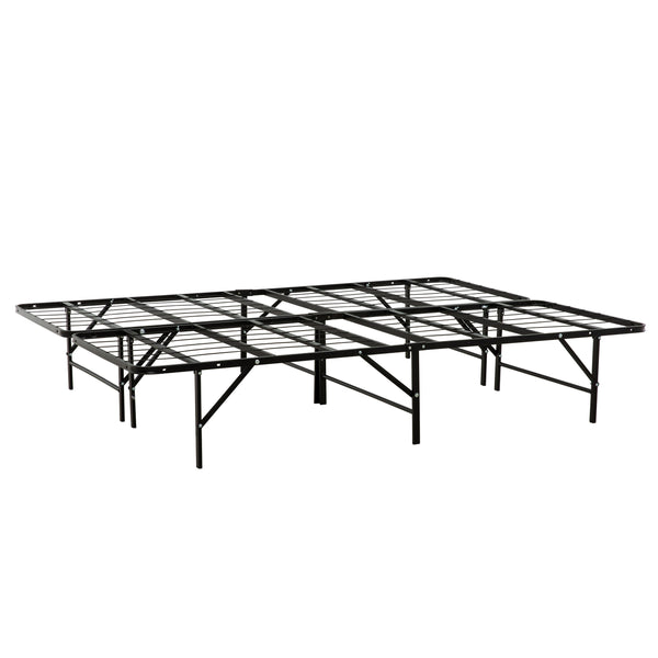 English Elm Metal Metal Mattress Foundation Bed Frame Cal King Size Sturdy Steel Support with Under-Bed Storage 92-inch Black 41 L x 30 W x 6 H B011P204498