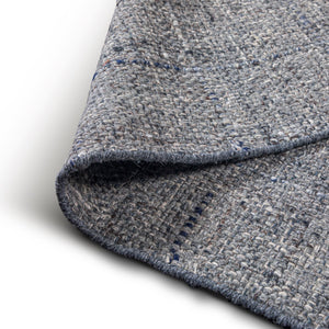 English Elm Tenney Handwoven 8x10 Wool Area Rug in Grey & Blue with Hand-Knotted Fringe, Durable, Plush B136P188399