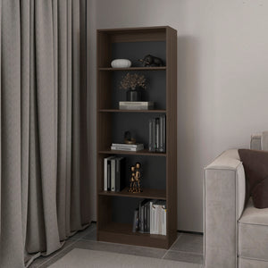 English Elm Bookcase 4-Shelves Benzoni - Stained Walnut Finish, Modern Design For Home & Office Storage Solutions B092P386505