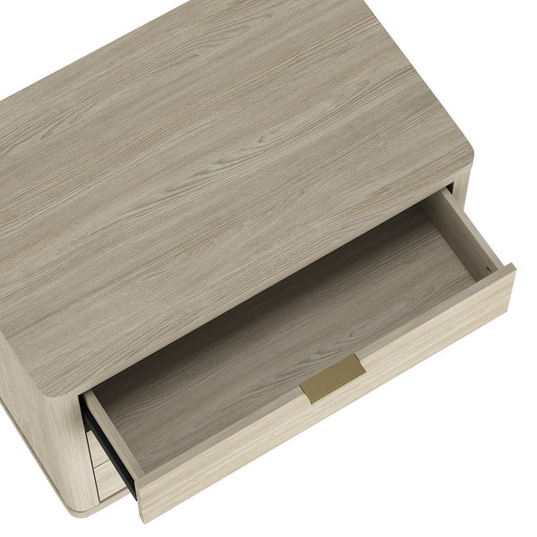 English Elm Evelyn 32" Nightstand In Natural Finish - Modern 3-Drawer Bedside Storage Solution For Any Room B365P398535