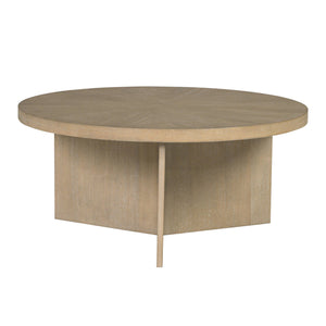 English Elm Sadie Reclaimed Greige Round Coffee Table 36" Dia, 16.5"H — Durable Veneer Top, 75 lb Capacity B035P341174