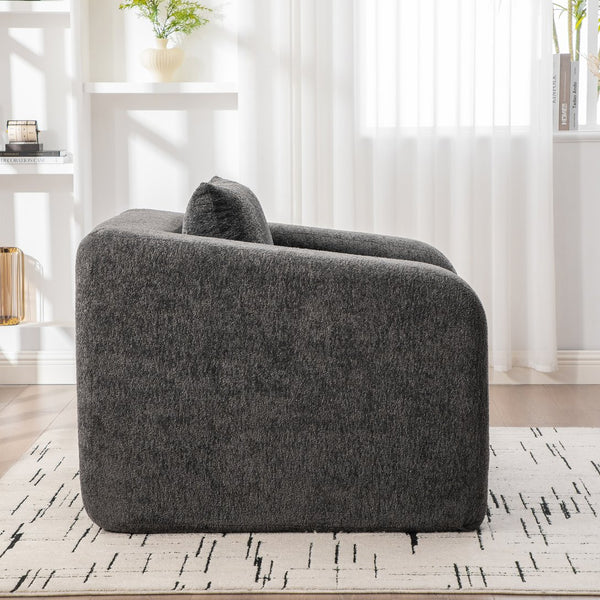 English Elm 40" Chenille Cloud Floor Chair Convertible Sleeper Sofa Lounge for Dorm Apartment Bedroom Gray W3118P388898