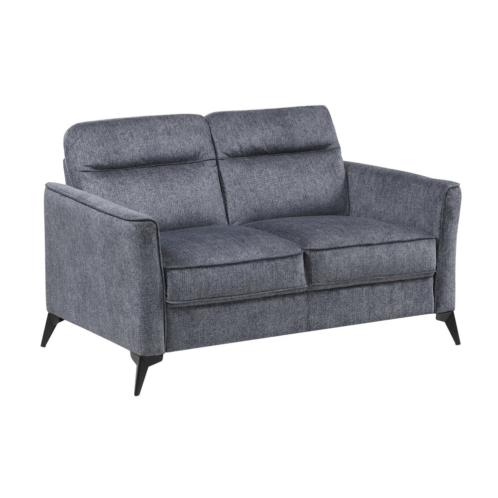 English Elm Modern Contemporary Loveseat with Tan Microfiber Upholstery, Cushioned Two-Seater Sofa with Black Metal Legs, Compact Elegant Design 56.5" x 34.5" x 35.5" Dark Gray 45.5 L x 26 W x 21.5 H B011P339281