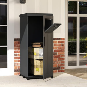 English Elm Package Delivery Drop Box Outdoor Lockable Resin Parcel Storage Anti-theft Porch Cabinet W1859P339203