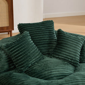 English Elm Bean Bag Sofa Oversized Corduroy Floor Lounge Chair with Armrests Pillows Foam Fill Emerald W395P426813