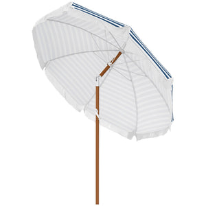 English Elm Outsunny 7 Ft Outdoor Patio Umbrella With Tilt & Vent, Stylish Blue Stripe Market Parasol For Shade W2225P200376-GIGA