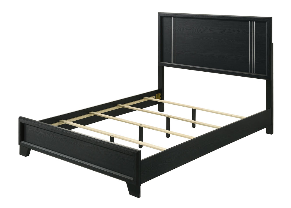 English Elm Contemporary King Size Panel Bed In Charcoal Finish - Modern Minimalist Design For Your Bedroom B2741S00246