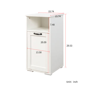 English Elm Laundry Cabinet with Removable Liner Bag, Slim Divided Storage for Dorms & Apartments, Open Shelf Organizer W331P365071