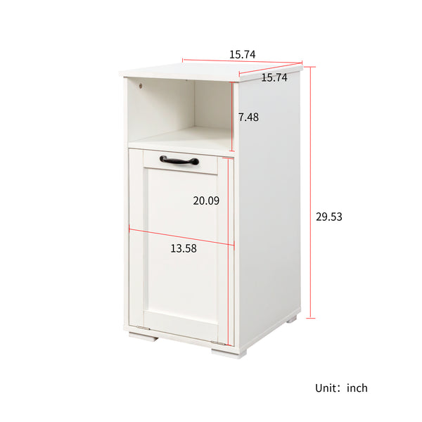 English Elm Laundry Cabinet with Removable Liner Bag, Slim Divided Storage for Dorms & Apartments, Open Shelf Organizer W331P365071