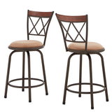 Homelegance By Top-Line Donaghy Double X-Back Wood Trim Adjustable Stools (Set of 3) Bronze Engineered Wood