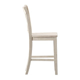 Homelegance By Top-Line Juliette Double X-Back Counter Height Chairs (Set of 2) White Rubberwood