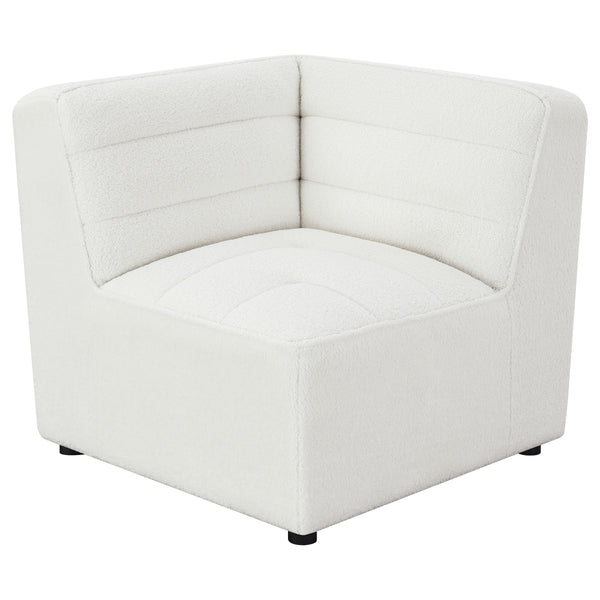 English Elm Bonnie Natural Upholstered Corner Chair – Cozy Faux Sheepskin, Modern Design, Perfect For Sectionals! B062P351441