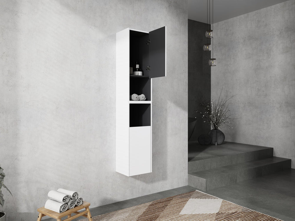 English Elm 12" Bathroom Side Cabinet - Wall-Mounted, Soft-Close Doors, Space-Saving Design For Modern Storage Solutions W999S00280