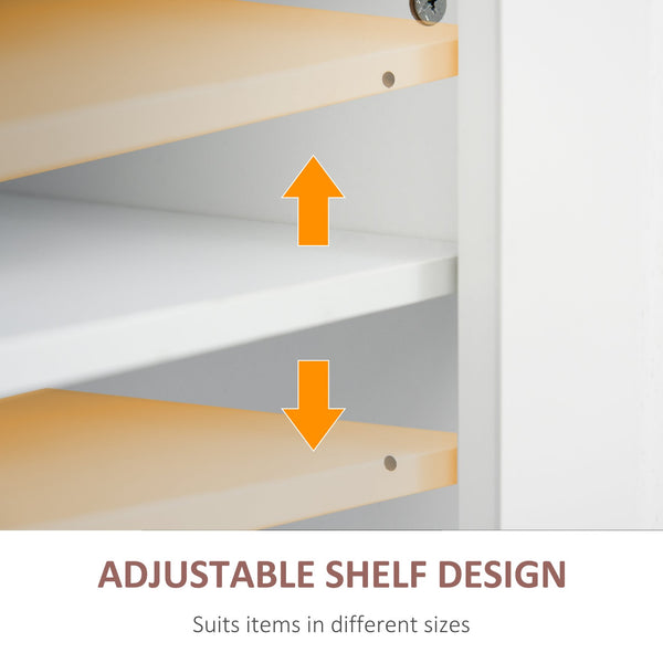 English Elm HOMCOM Mobile Kitchen Island Cart with Rubberwood Butcher Top, Locking Casters, Drawers & Shelves for Organized Prep and Storage White W2225P173891