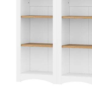 English Elm On-Trend 5 Tier Farmhouse Bookshelves Set Of 2, Stylish Two-Tone Storage Cabinets With Adjustable Shelves N721P245734K-GIGA
