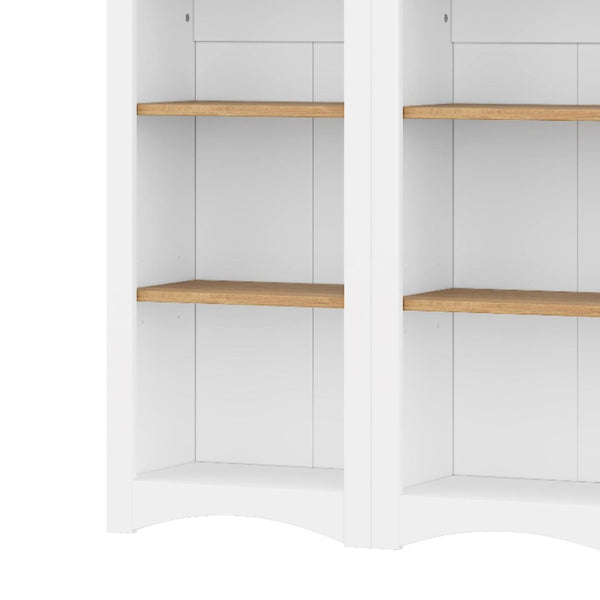 English Elm On-Trend 5 Tier Farmhouse Bookshelves Set Of 2, Stylish Two-Tone Storage Cabinets With Adjustable Shelves N721P245734K-GIGA