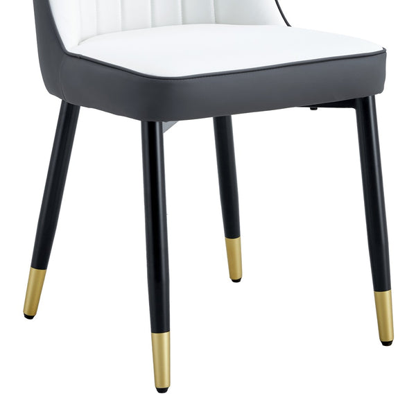 English Elm Table With 8 Ergonomic Chairs – Stylish Black Wood Grain Dining Set For Modern Homes & Gatherings W1151S04179-GIGA