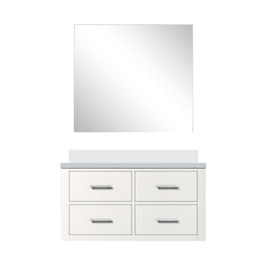 English Elm White Single Bath Vanity Set With Cultured Marble Countertop & Frameless Mirror - Timeless Design! B2731S01433-GIGA
