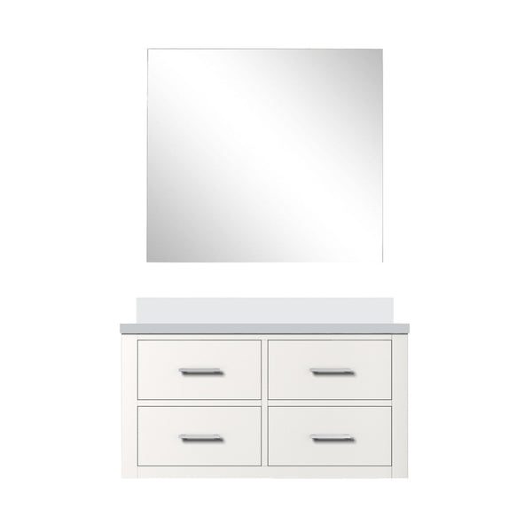 English Elm White Single Bath Vanity Set With Cultured Marble Countertop & Frameless Mirror - Timeless Design! B2731S01433-GIGA