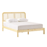 Queen Platform Bed with Rattan Headboard Insert Natural NRUB5CNA Walker Edison