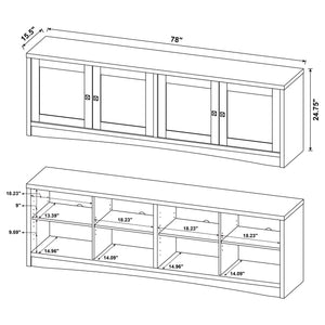 English Elm Sloat Matte Black Three Piece Entertainment Center with Media Towers for Large Tvs B062S01796
