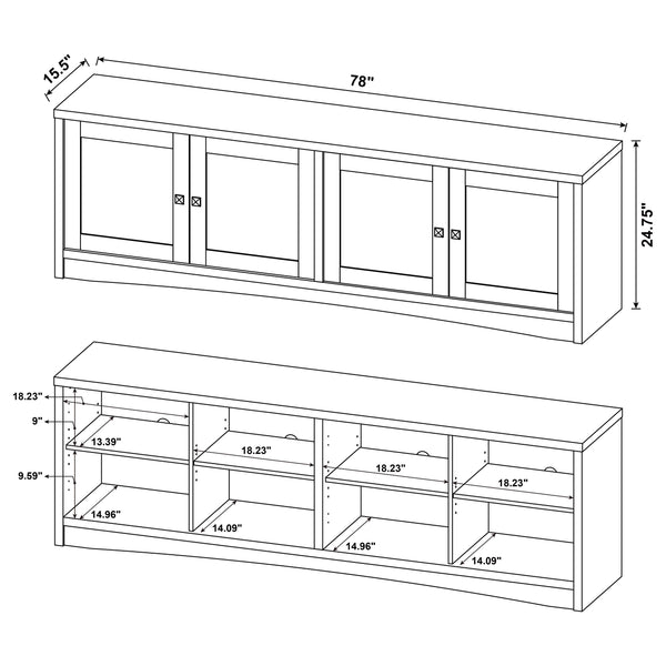English Elm Sloat Matte Black Three Piece Entertainment Center with Media Towers for Large Tvs B062S01796