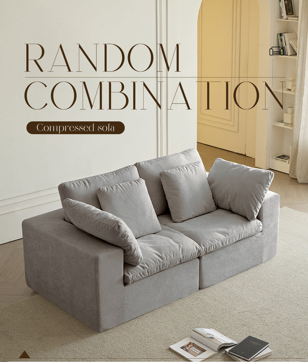 English Elm Modular Sectional Sofa - Space-Saving Comfort & Durability, Modern Light Gray Sleeper Couch For Homes W3622S00007