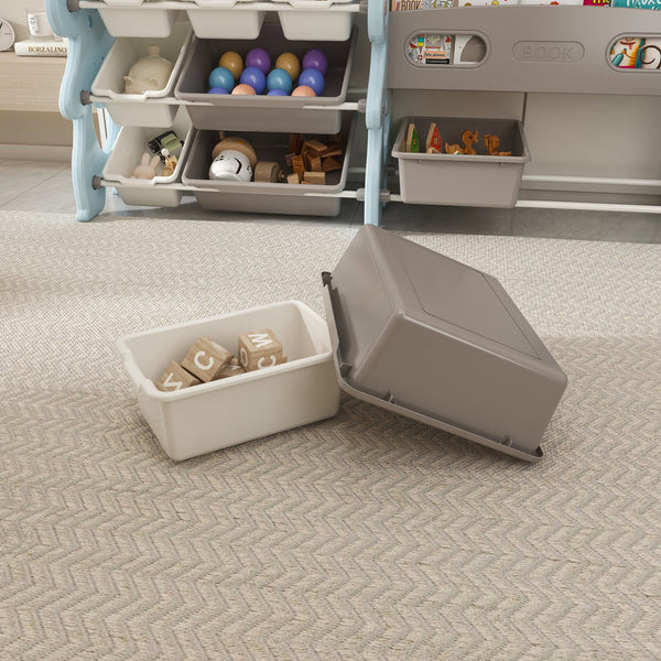 English Elm Kids Toy Storage Organizer with 12 Bins, Space-Saving Non-Toxic Cabinet for Neat Playroom Storage Blue W509P288472