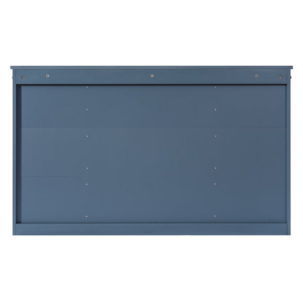English Elm 47 Inch Wall Mounted Medicine Cabinet with Mirror Open Shelving and Adjustable Storage N710P363550C