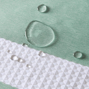 JLA Home Madison Park - Shower Waffle-Textured Curtain with Scotchgard Water-Repel — Heathered Stripe for Spa-Like Bath Ambience Aqua MP70-1485