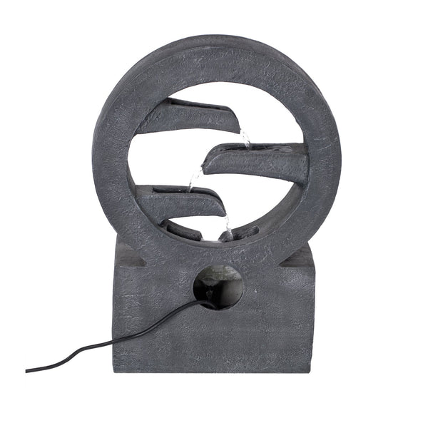 English Elm 26.77"h Gray Polyresin Tiered Cascading Outdoor Fountain with Warm Led Patio Accent N765P355054G