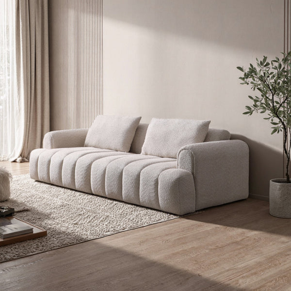 English Elm 2ps, Arc Chenille Sectional Sofa with Tufted Back for Apartments and Living Rooms W2664S00079