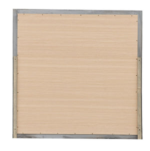 English Elm Louis Elegant 38-inch Vanity Mirror with Low-Distortion Glass and Warm Wood Veneer Frame for Décor Gray 40 L x 39 W x 2 H B078108184