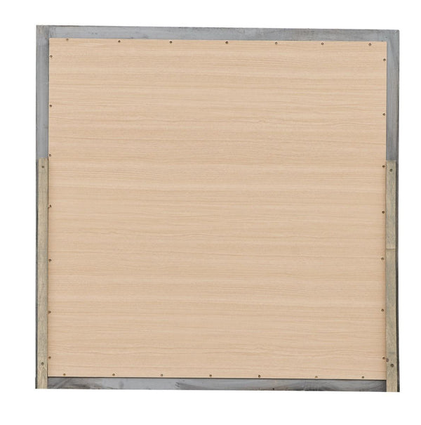 English Elm Louis Elegant 38-inch Vanity Mirror with Low-Distortion Glass and Warm Wood Veneer Frame for Décor Gray 40 L x 39 W x 2 H B078108184