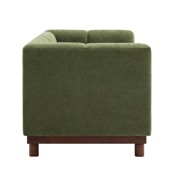 English Elm Modern Chenille Loveseat with Pocket Spring Support for Apartment Living Rooms Green N763S000070F