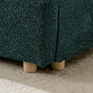 English Elm King Platform Bed Fully Upholstered in Plush Chenille with Low Profile Modern Frame Green W487S00475