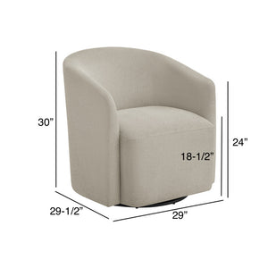 English Elm Ardena Sea Oat Swivel Barrel Chair Beige — Durable Commercial-Grade Fabric, Pocket Coil Seat, 360° Swivel B050P322592