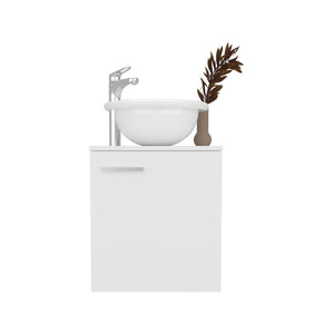 English Elm Colville Floating Wall Mount Vanity Cabinet Matte Finish Modern Bathroom Storage White B092P439900