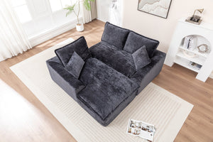 English Elm 103" Cloud Sectional Couch - Modern L-Shape Chaise Sofa With Compressed Memory Foam & No Assembly! W1170S00042